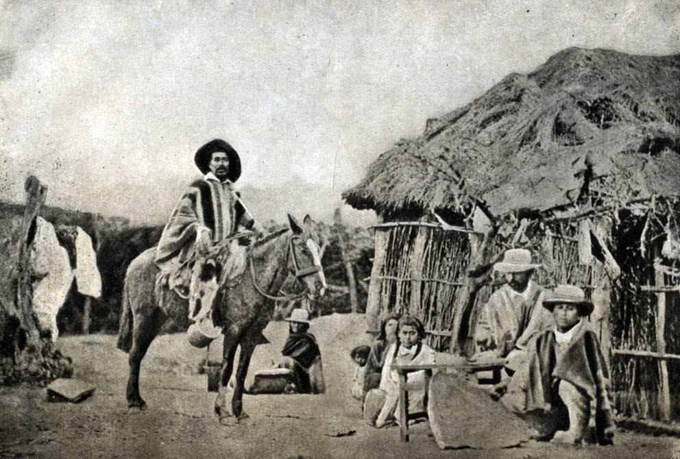 Виды Боливии. Хижина крестьянина. По фотографии Панамериканского музея в Вашингтоне
