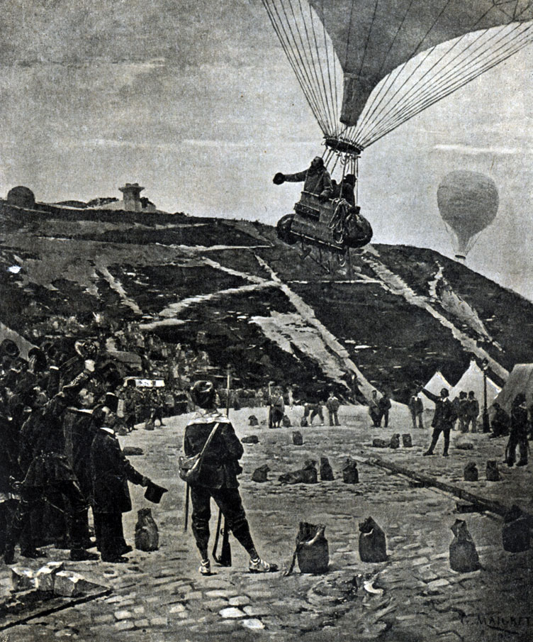 Отбытие Гамбетты на воздушном шаре. С картины Ж. Мегре